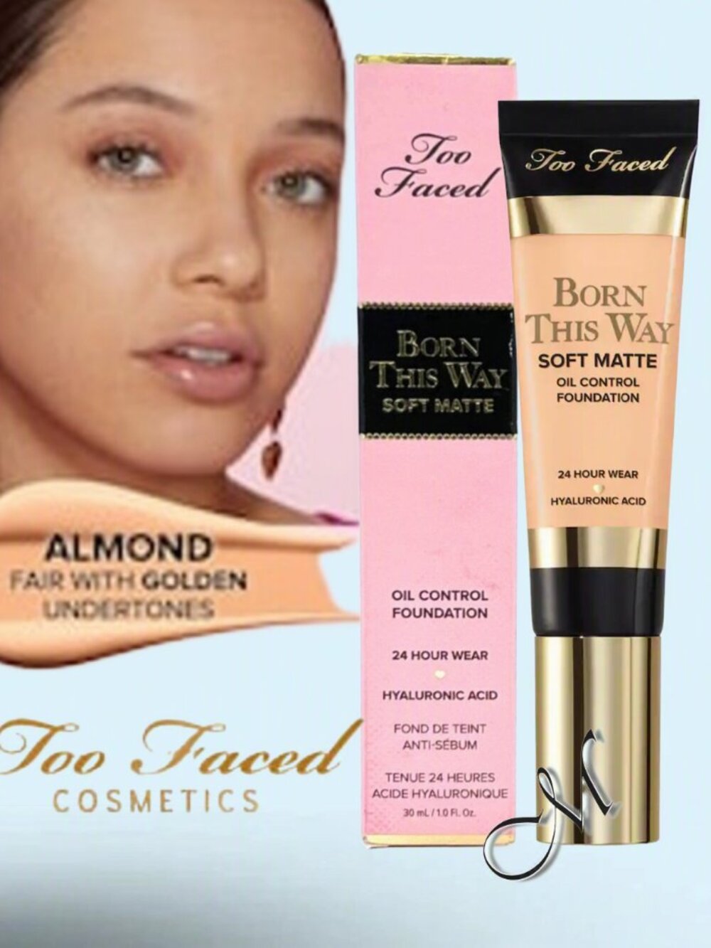 Too Faced Born This Way Soft Matte Oil Control Foundation ~ Almond NIB 30ml